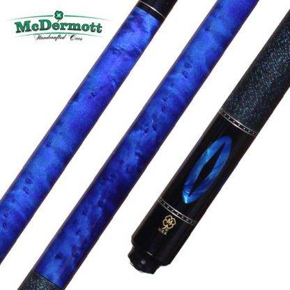 McDermott G211 Pool Cue - Pacific Blue-Stained Birdseye Maple with Italian Pearl Inlays and Irish Linen Wrap