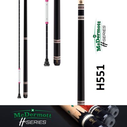 McDermott H Series Model H551 Pool Cue with black-painted Michigan maple forearm and handle