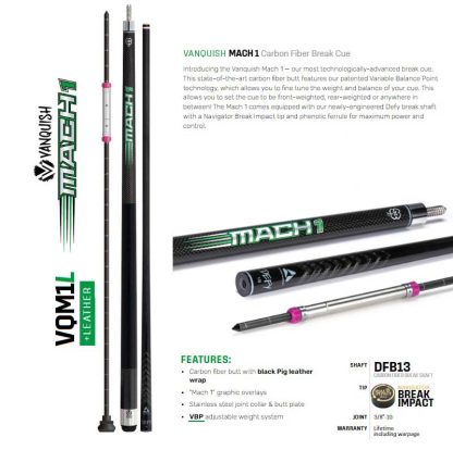 Break Cue McDermott cues Mach-1 Leather wrap