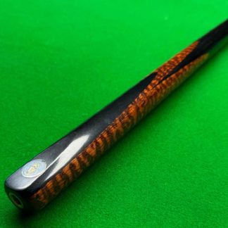 Handcrafted Snakewood Snooker Cue with four secondary splices, AAA-grade North American ash shaft, and a precision-engineered face splice for balance and control.